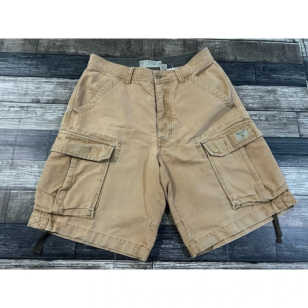 American Eagle‎ Longboard Cargo Shorts Men's 31 Brown Y2K Utility Skater